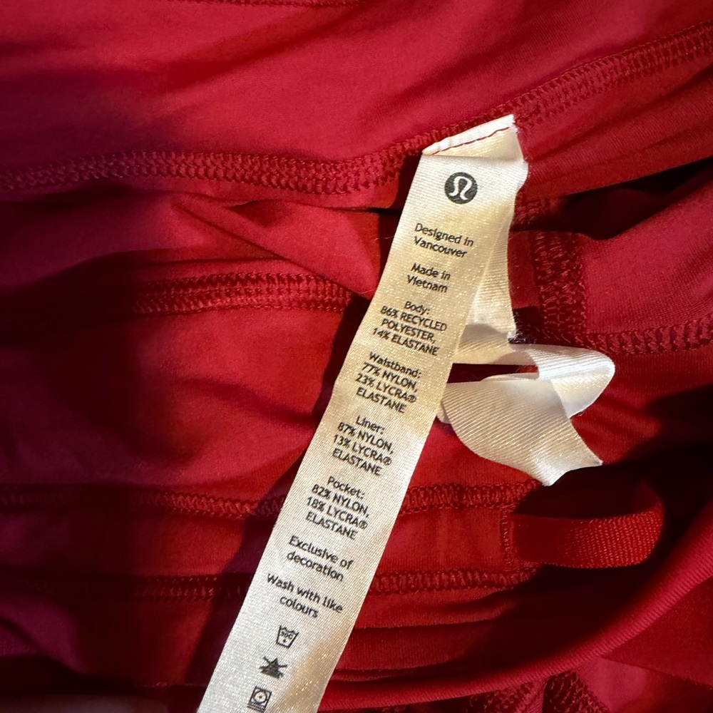 LULULEMON Pace Rival Skirt (Tall) 4-way Stretch Dark Red Size 6 - Picture 9 of 11